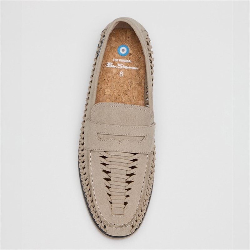 Ben Sherman Mens Miami Woven Deck Shoes Sand - Image 3