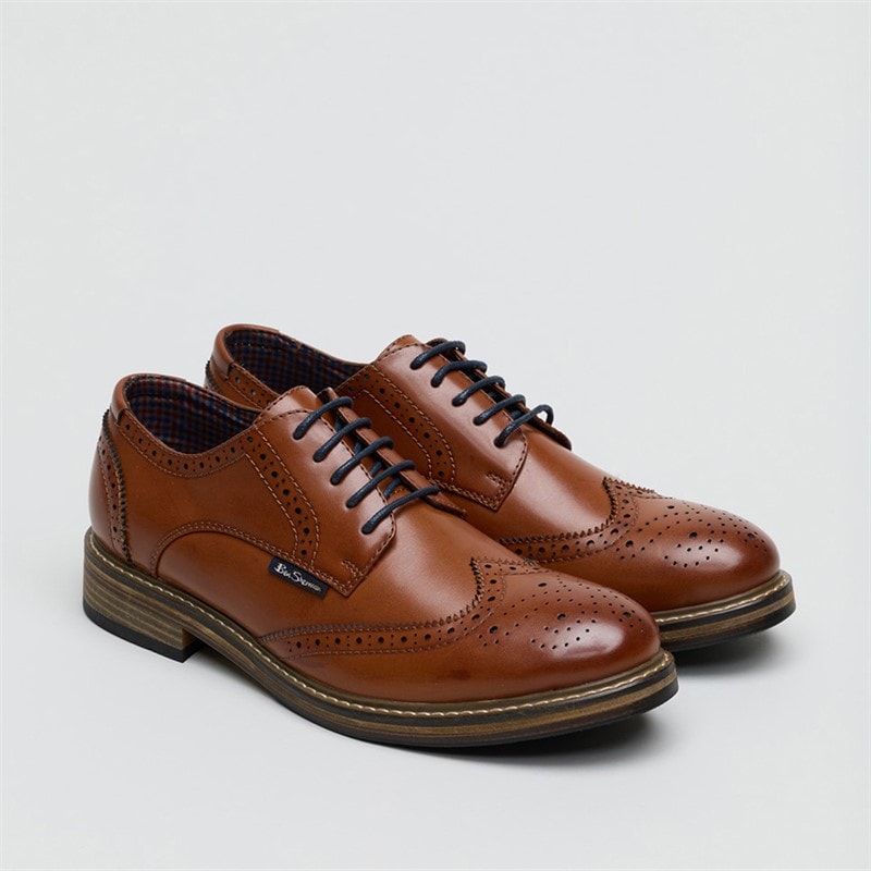 Ben Sherman Mens Triumph II Brogue Shoes Burnished Tan