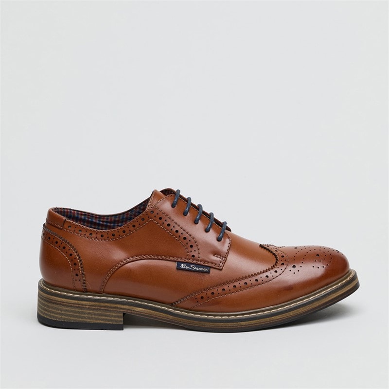 Ben Sherman Mens Triumph II Brogue Shoes Burnished Tan - Image 2