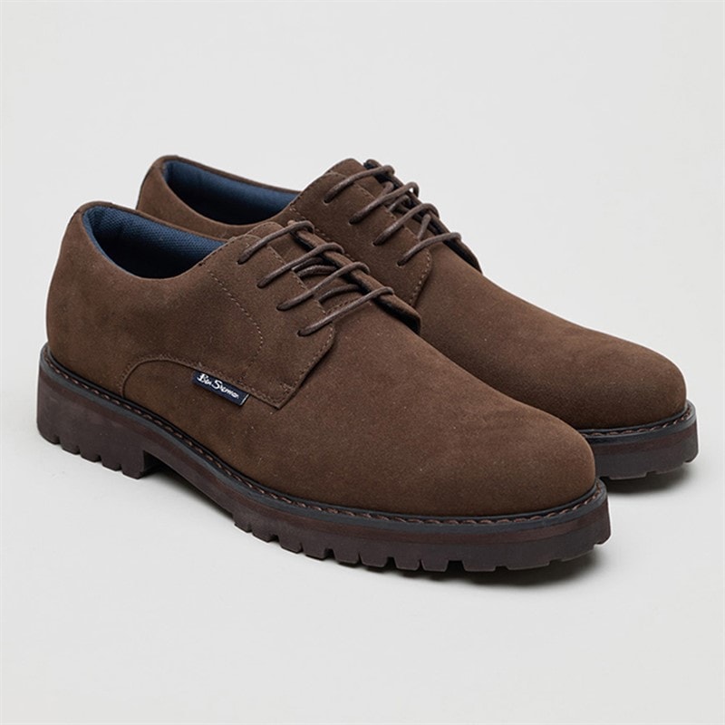 Ben Sherman Mens Chesterley Derby Shoes Brown Imi Suede - Image 2