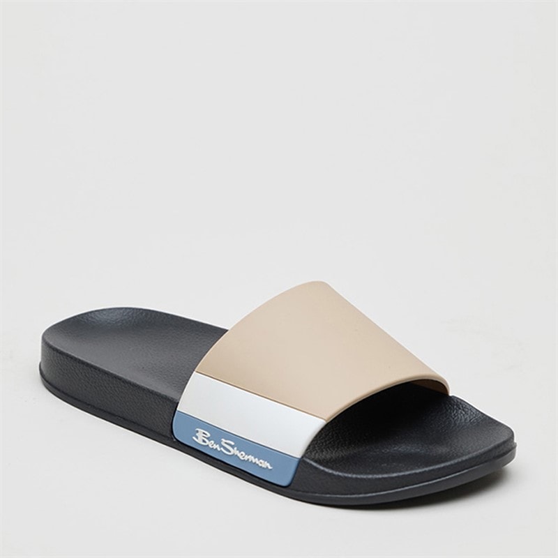 Ben Sherman Mens Towan Sliders Sand/Blue/White - Image 1