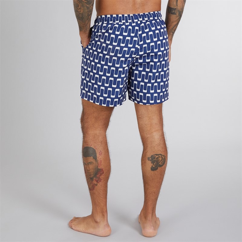 Ben Sherman Mens Resort Geo Swim Shorts Navy - Image 2