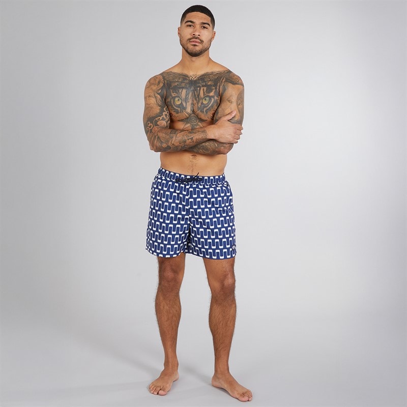 Ben Sherman Mens Resort Geo Swim Shorts Navy - Image 4