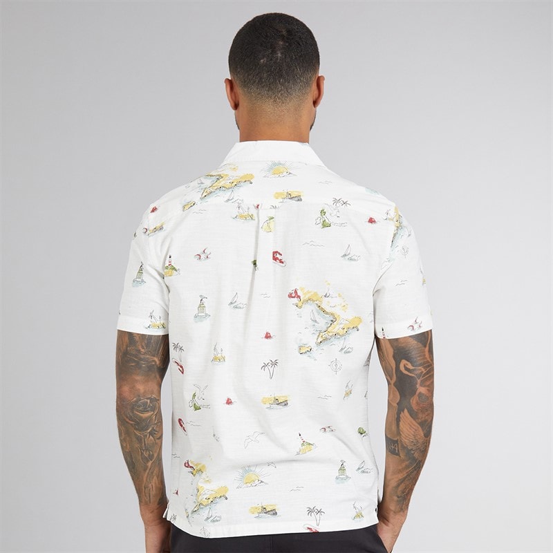 Ben Sherman Mens Short Sleeve Brighton To Amalfi Shirt Snow White - Image 2