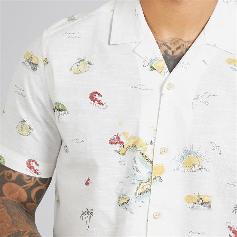 Ben Sherman Mens Short Sleeve Brighton To Amalfi Shirt Snow White - Image 3