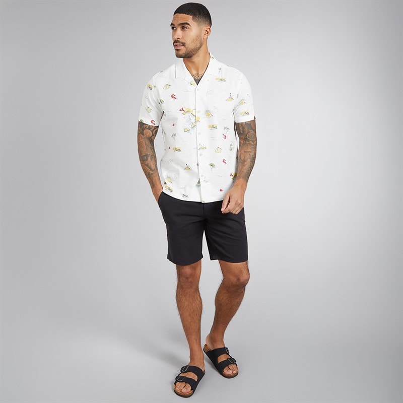 Ben Sherman Mens Short Sleeve Brighton To Amalfi Shirt Snow White - Image 4