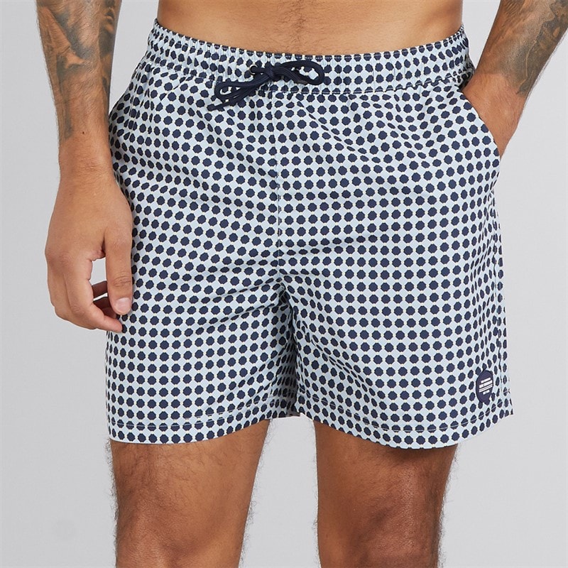 Ben Sherman Mens Spot Geo Swim Shorts Navy