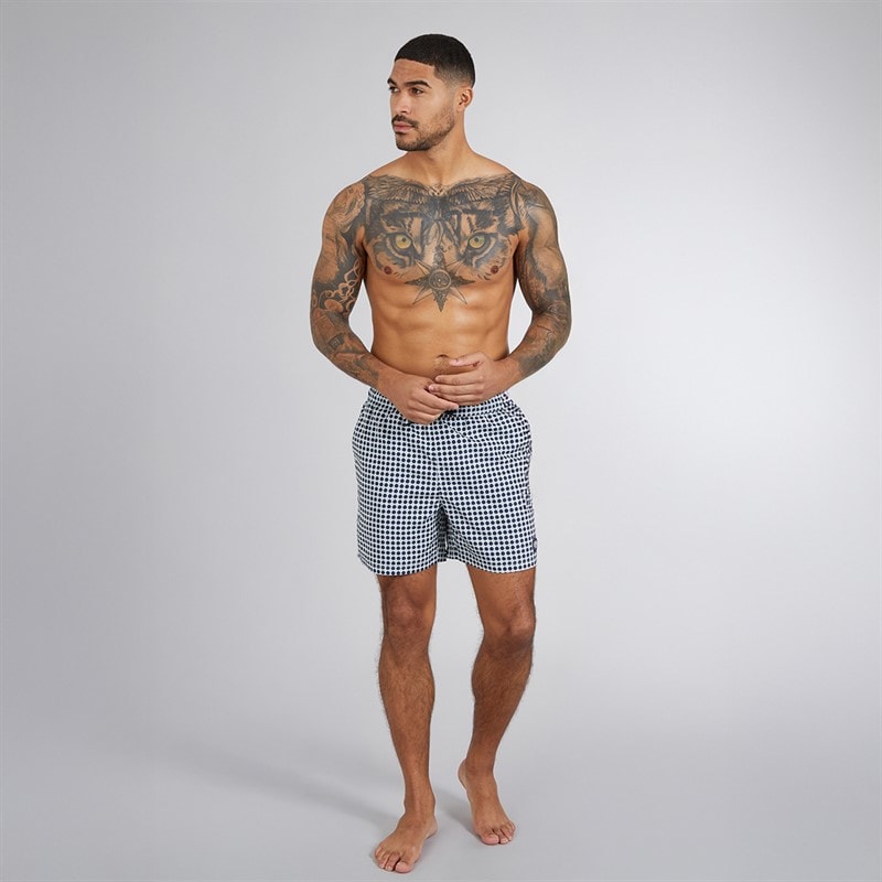 Ben Sherman Mens Spot Geo Swim Shorts Navy - Image 4