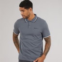 Ben Sherman Mens Twin Tipped Polo Shirt Slate