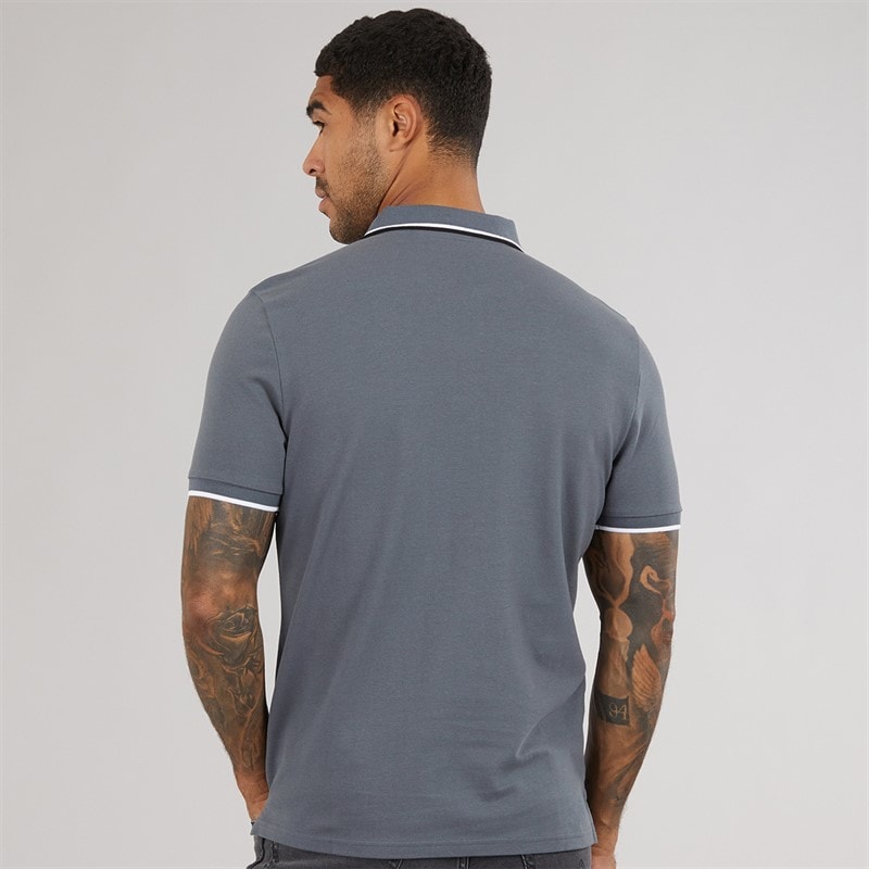 Ben Sherman Mens Twin Tipped Polo Shirt Slate - Image 2
