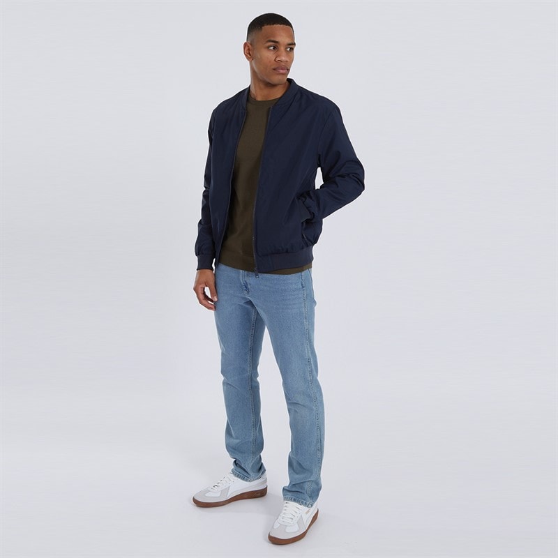 Brave Soul Mens Sanjay Bomber Jacket Navy - Image 4