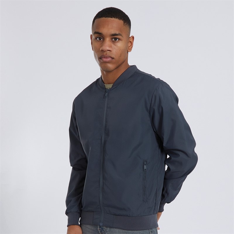 Brave Soul Mens Sanjay Bomber Jacket Charcoal - Image 3