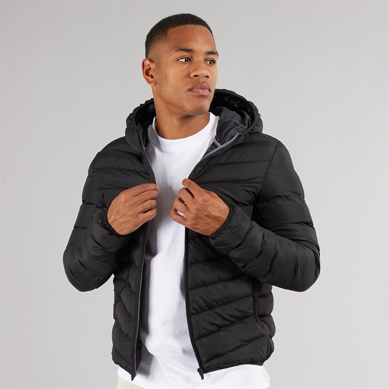 Brave Soul Mens Grantplain Padded Jacket Black