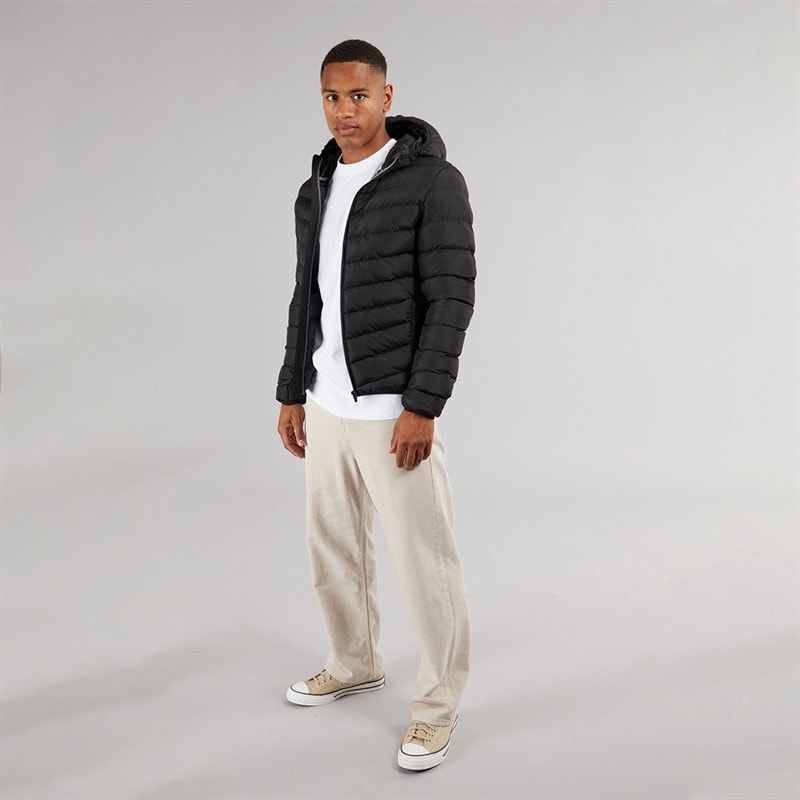 Brave Soul Mens Grantplain Padded Jacket Black - Image 4