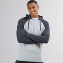 Brave Soul Mens French Long Sleeve Top With Hood Light Grey Marl/Dark Charcoal