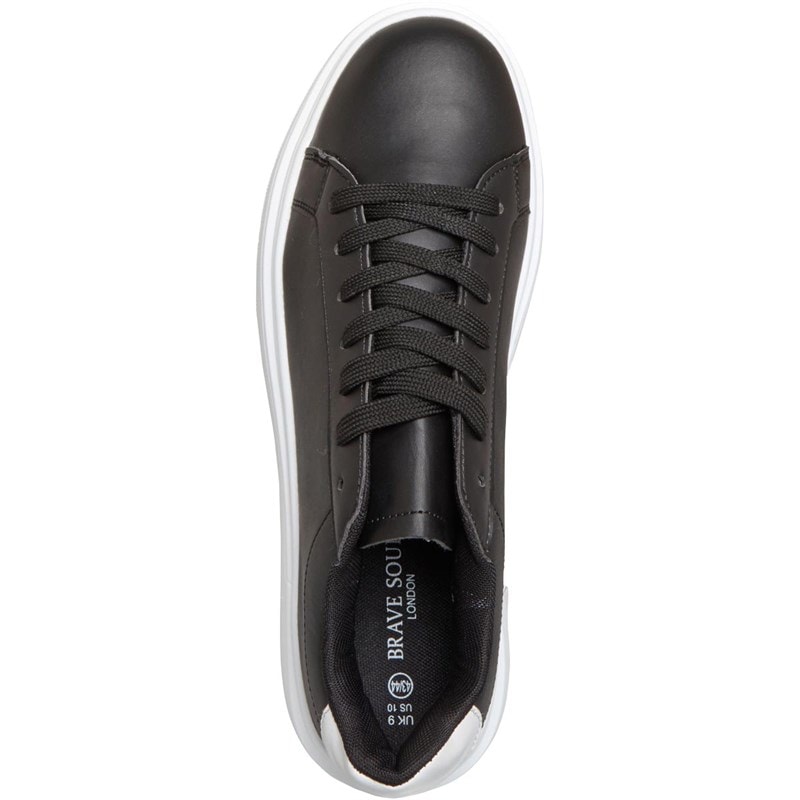Brave Soul Mens Royal Trainers Black/White - Image 4