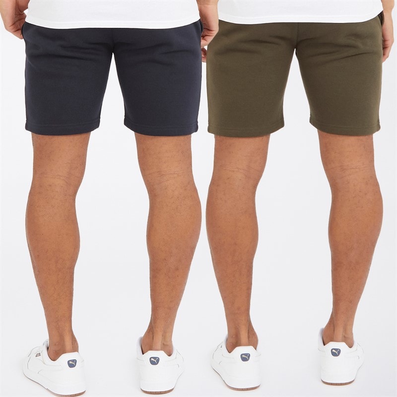 Brave Soul Mens Two Pack Mccartney Shorts Navy/Khaki - Image 2