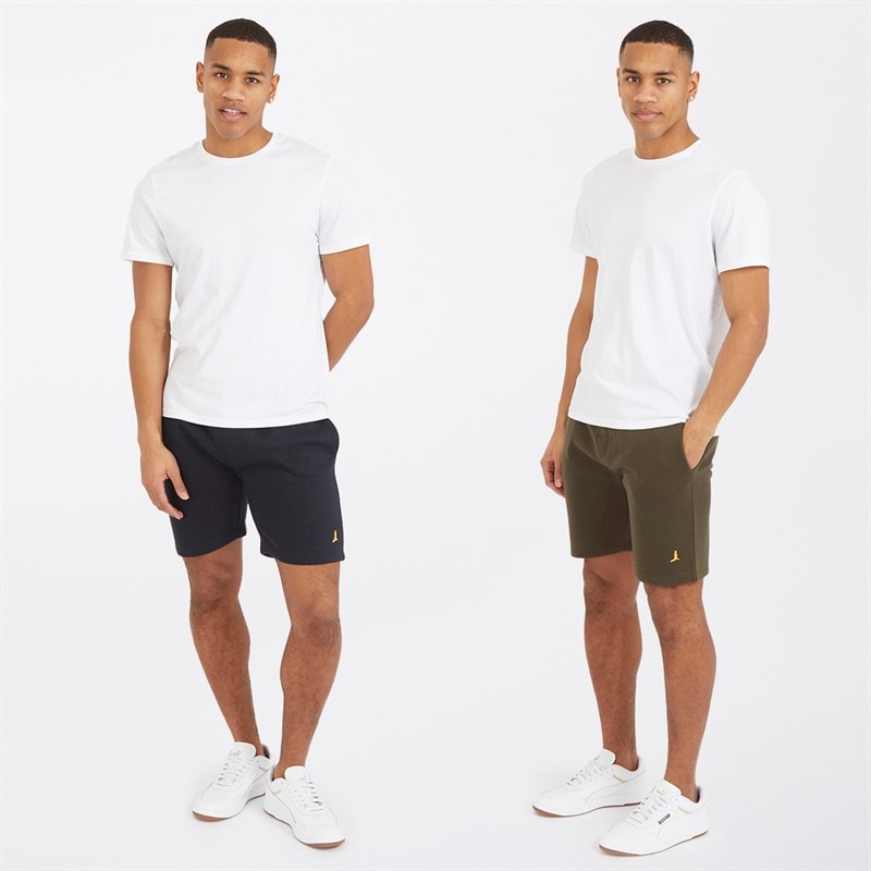 Brave Soul Mens Two Pack Mccartney Shorts Navy/Khaki - Image 3