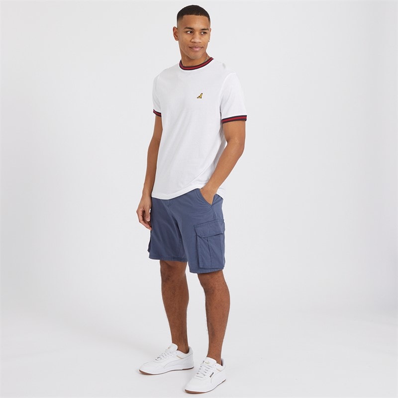Brave Soul Mens Riverwood Cargo Shorts Blue - Image 3