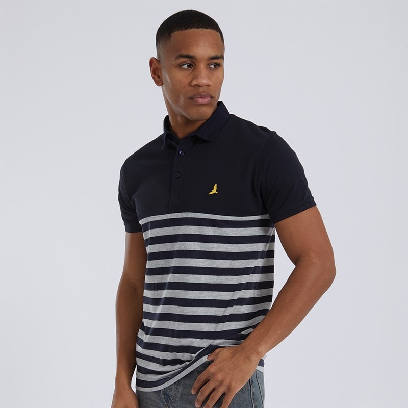 Brave Soul Mens Chaybird Polo Shirt Navy - Image 1