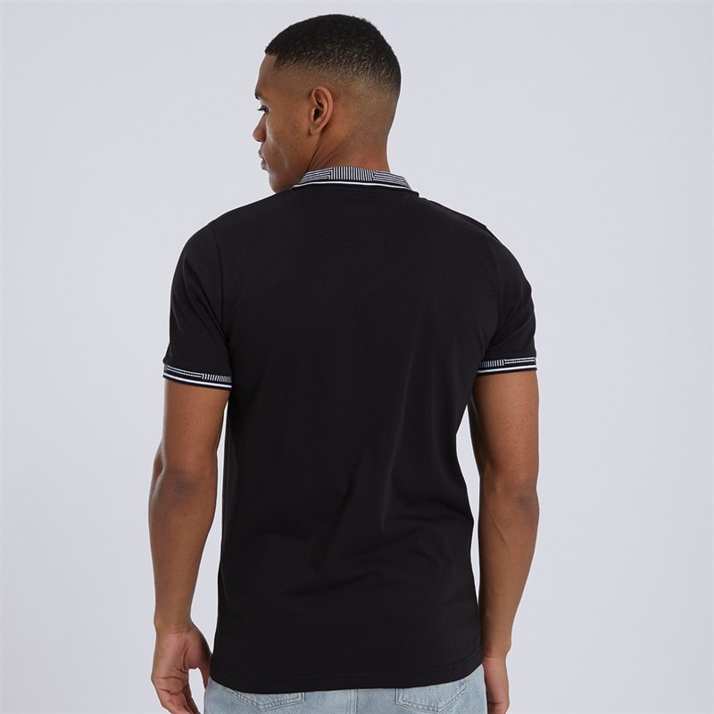 Brave Soul Mens Story Polo Shirt Black - Image 2