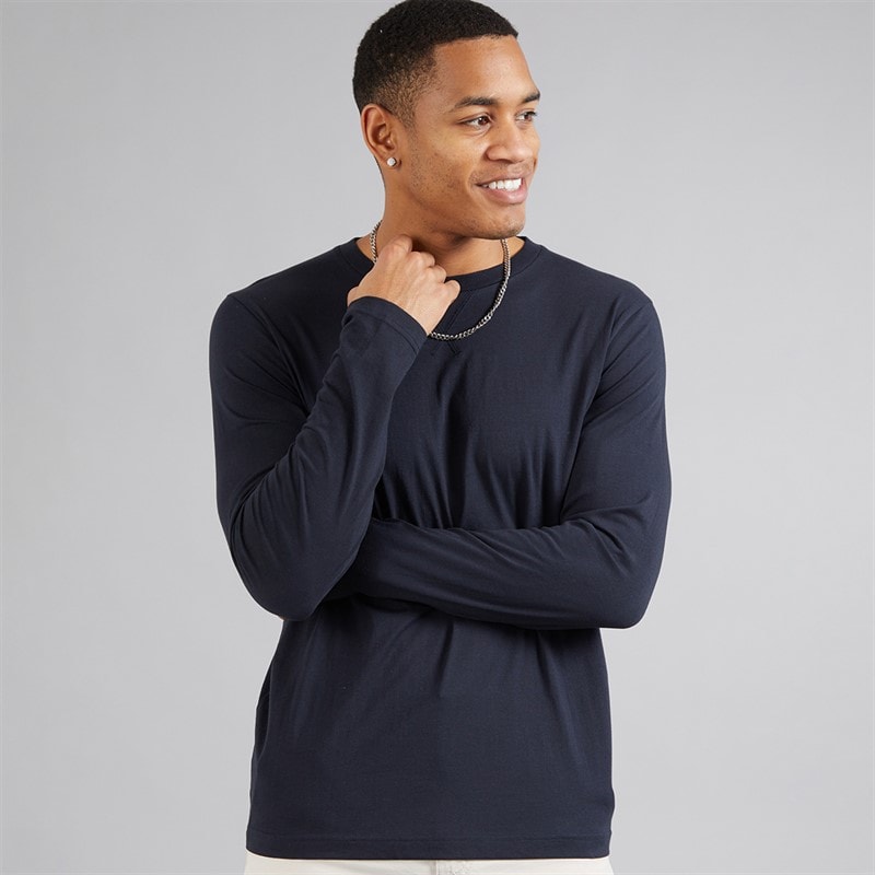 Brave Soul Mens Trial Long Sleeve Top Navy