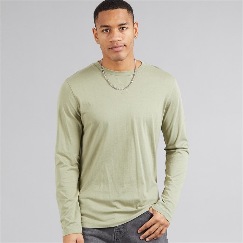 Brave Soul Mens Trial Long Sleeve Top Dusty Green