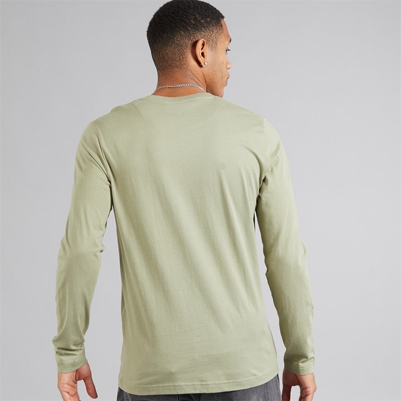Brave Soul Mens Trial Long Sleeve Top Dusty Green - Image 2