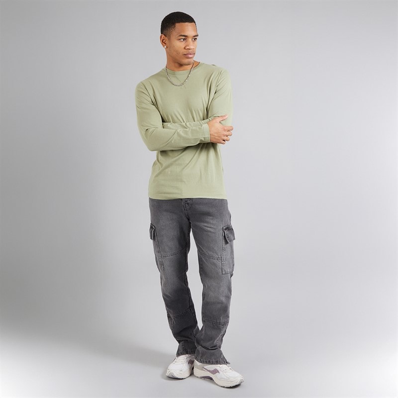 Brave Soul Mens Trial Long Sleeve Top Dusty Green - Image 3