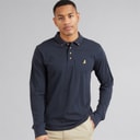 Brave Soul Mens General Long Sleeve Polo Shirt Dark Navy