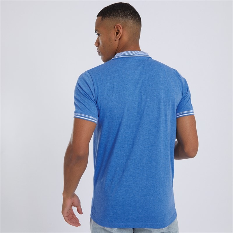 Brave Soul Mens Story Polo Shirt Sky Blue Marl - Image 2