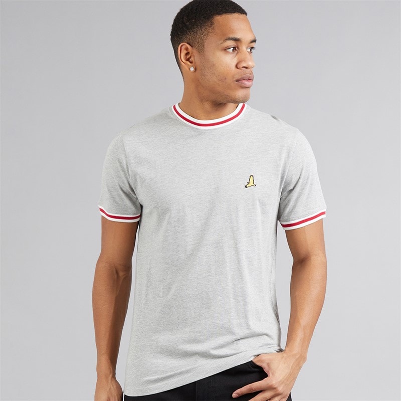 Brave Soul Mens Embryo T-Shirt Light Grey Marl - Image 1