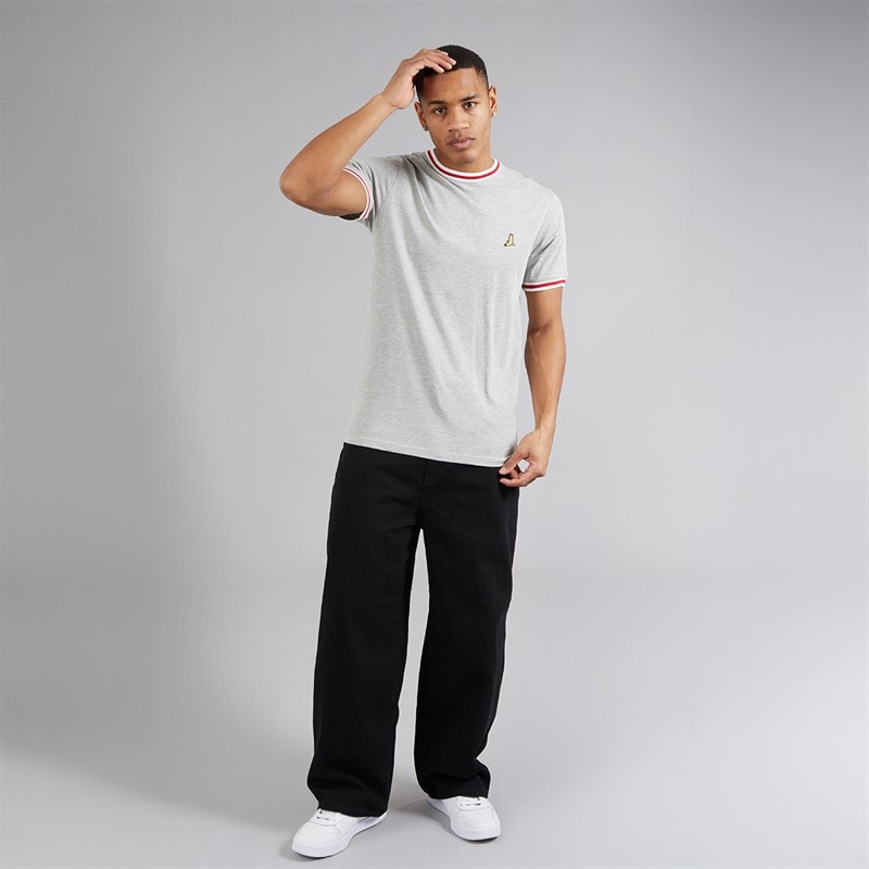 Brave Soul Mens Embryo T-Shirt Light Grey Marl - Image 3