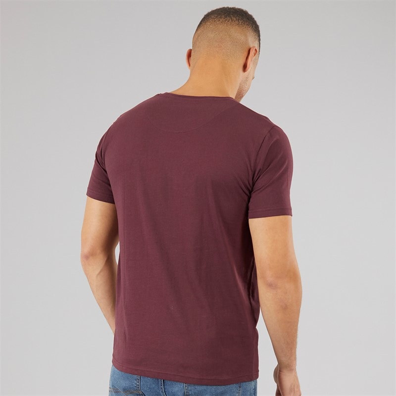 Brave Soul Mens Game Three Pack T-Shirts Navy/Khaki/Burgundy - Image 3