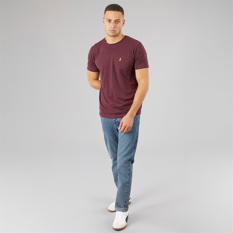 Brave Soul Mens Game Three Pack T-Shirts Navy/Khaki/Burgundy - Image 4