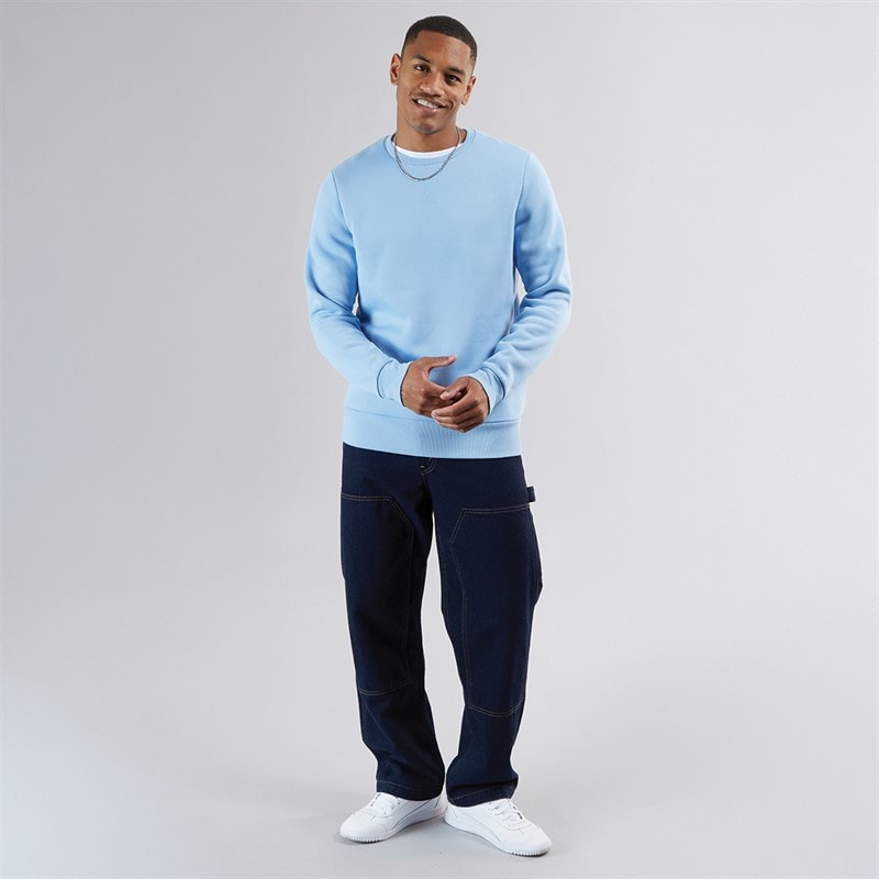 Brave Soul Mens Retina Crew Neck Sweatshirt Arctic Blue - Image 3