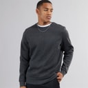 Brave Soul Mens Retina Crew Neck Sweatshirt Dark Charcoal Marl