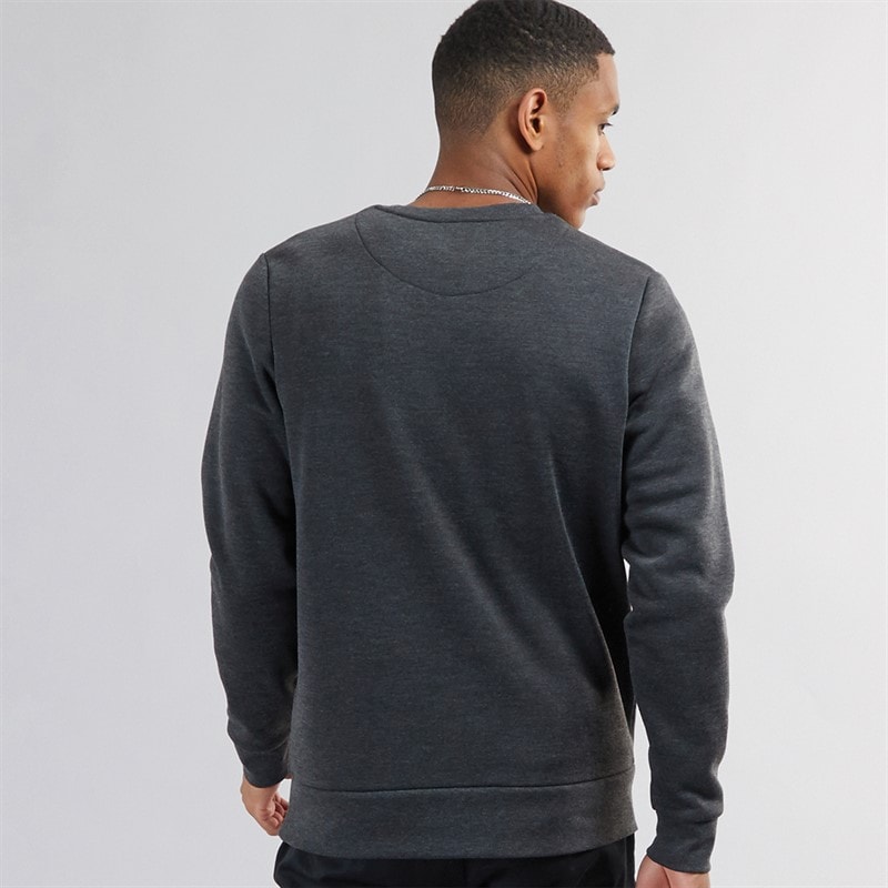 Brave Soul Mens Retina Crew Neck Sweatshirt Dark Charcoal Marl - Image 2