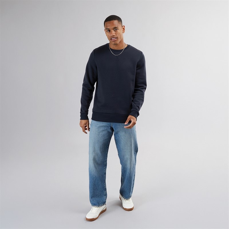 Brave Soul Mens Retina Crew Neck Sweatshirt Navy - Image 4