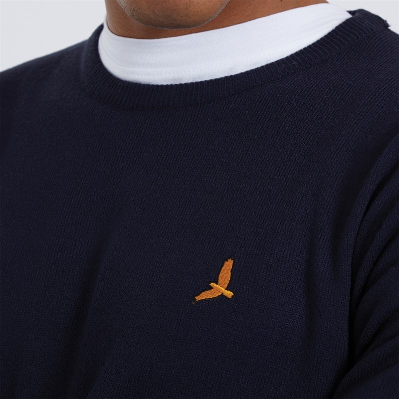 Brave Soul Mens Theory Crew Neck Jumper Navy - Image 5