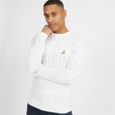 Brave Soul Mens Alliance Crew Neck Jumper Vintage White