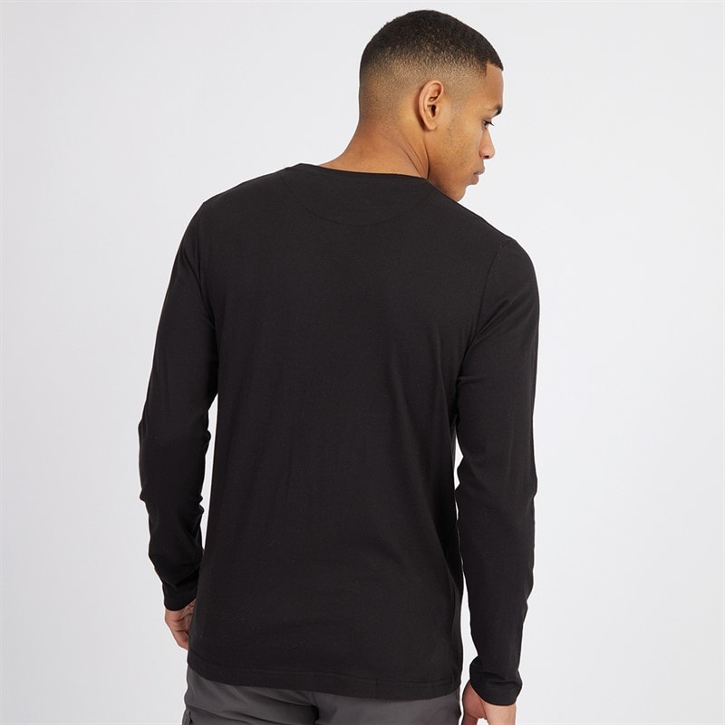 Brave Soul Mens Supreme Crew Neck Long Sleeve T-Shirt Black - Image 2
