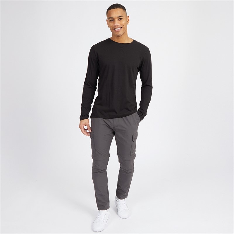 Brave Soul Mens Supreme Crew Neck Long Sleeve T-Shirt Black - Image 3
