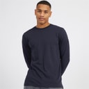 Brave Soul Mens Supreme Crew Neck Long Sleeve T-Shirt Navy