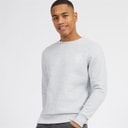Brave Soul Mens Medieval Crew Neck Sweatshirt Light Grey Marl/White