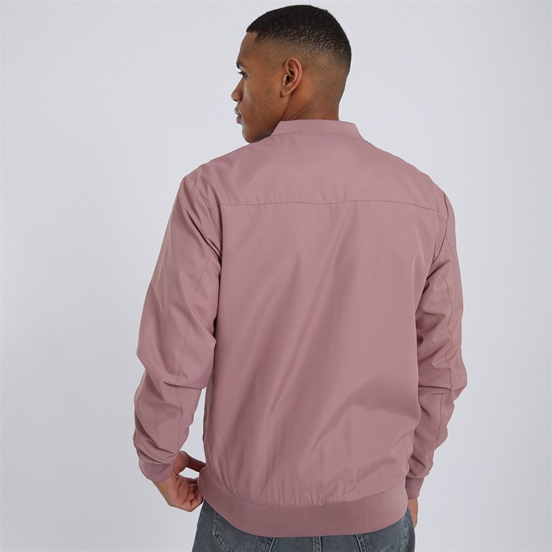 Brave Soul Mens Sanjay Bomber Jacket Pink - Image 2