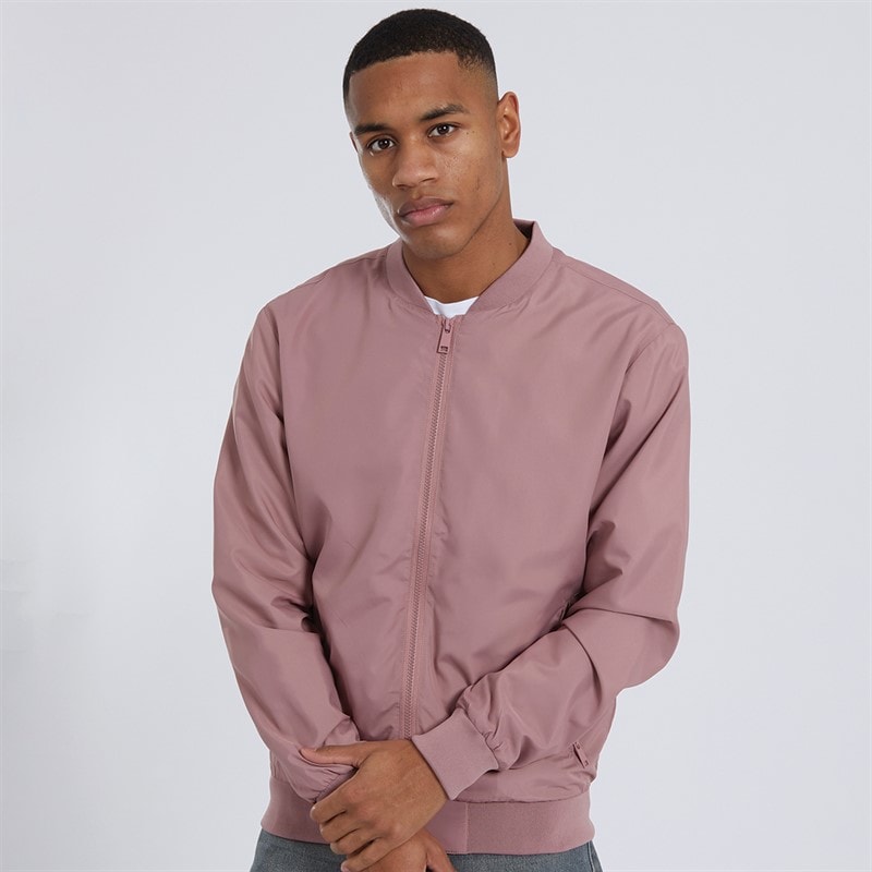 Brave Soul Mens Sanjay Bomber Jacket Pink - Image 3