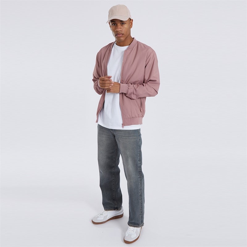 Brave Soul Mens Sanjay Bomber Jacket Pink - Image 4