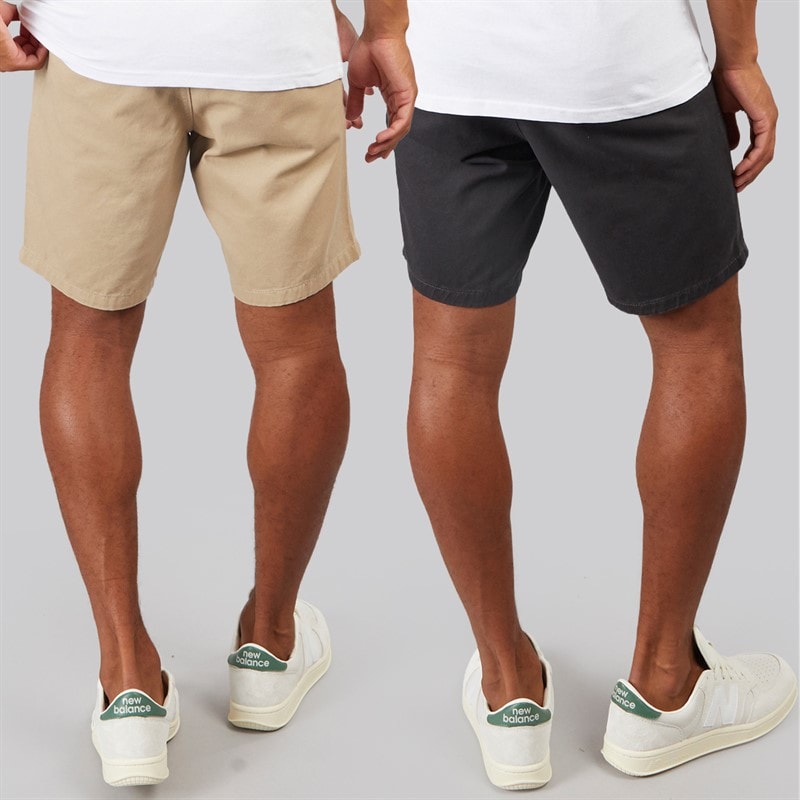 Brave Soul Mens Hansen Two Pack Chino Shorts Dark Navy/Stone - Image 2
