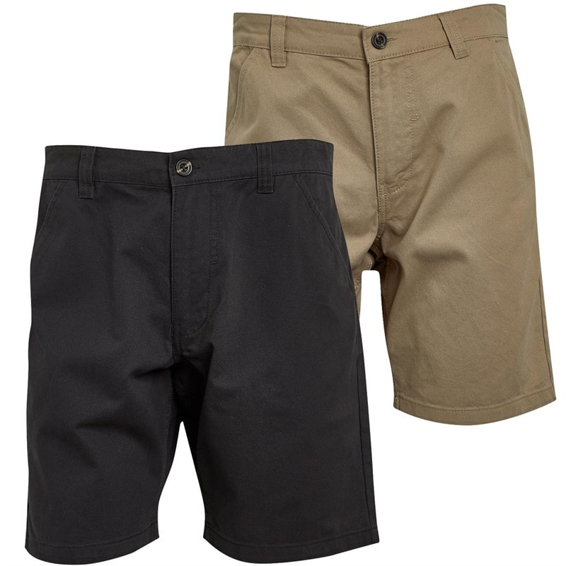 Brave Soul Mens Hansen Two Pack Chino Shorts Dark Navy/Stone - Image 3